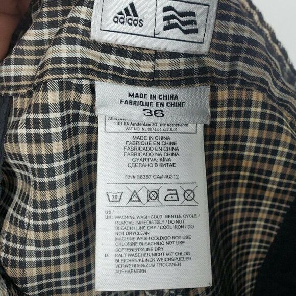 Adidas Plaid Athletic Chino Golf Shorts Performance Casual Mens Size 38 - Picture 5 of 5